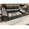 Image 3 : Black Leather Double Seater Loveseat with adjustable head rests and oversized arms