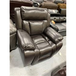 Brown Stitched Bonded Leather Recliner