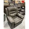 Image 1 : Gray Cowhide Grain Leather Reclining Chair