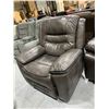 Image 3 : Gray Cowhide Grain Leather Reclining Chair