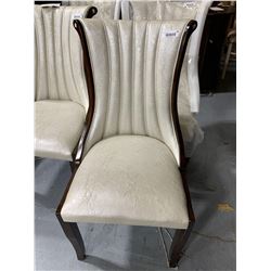 Swoop Back Textured Cream Upholstered Dining Chair