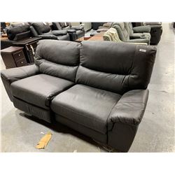 Leather double reclining love seat ( one side is lower, needs adjusting)Â 