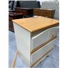 Image 2 : Cream  Wood Grain Double Door Night Stand, new, knobs inside