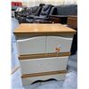 Image 3 : Cream  Wood Grain Double Door Night Stand, new, knobs inside