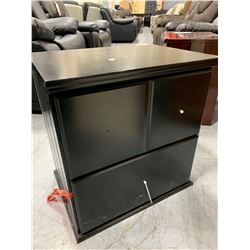 Black double door night stand,Â knobs inside