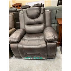 Milano Leather Brown Reclining Sofa Chair