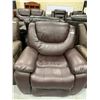 Image 1 : Floor Model Brown Leather Recliner ( damage scuff on seat back)