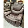 Image 2 : Floor Model Brown Leather Recliner ( damage scuff on seat back)