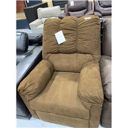 Upholstered Microfiber Tan Reclining chair