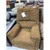 Image 1 : Upholstered Microfiber Tan Reclining chair