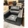 Image 2 : Euro Style Black Bonded Leather Chair with adjustable headrest