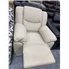 Image 2 : Bonded Leather Ivory over stuffed recliner