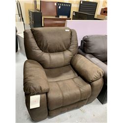 Brown Split Style Buffed Leather Recliner