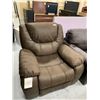 Image 1 : Brown Split Style Buffed Leather Recliner