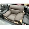 Image 1 : Brown  Tan Leather two tone Sofa Chair