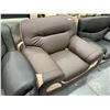 Image 3 : Brown  Tan Leather two tone Sofa Chair