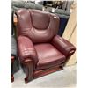Image 2 : Burgundy Leather Over sized Arm Chair