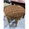 Image 1 : Upholstered Ottoman foot stool round brown