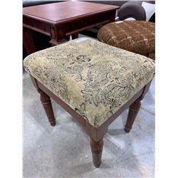 Upholstered Ottoman foot stool green square