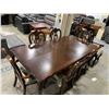 Image 2 : Large ornate Dining Table with 6 matching chairs ( 2 captains  4 side) includes 2 leafs, floor model