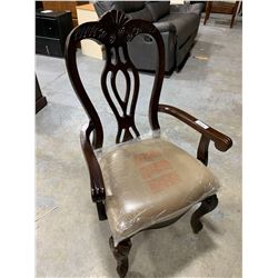 Wood  Upholstered Captains dining chair