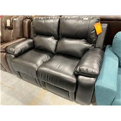 Cosmos Black Bonded Leather double seat reclining love seat