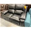 Image 1 : Cosmos Black Bonded Leather double seat reclining love seat