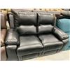 Image 2 : Cosmos Black Bonded Leather double seat reclining love seat
