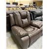 Image 2 : Brown Leather Overstuffed Power Recliner