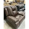 Image 4 : Brown Leather Overstuffed Power Recliner