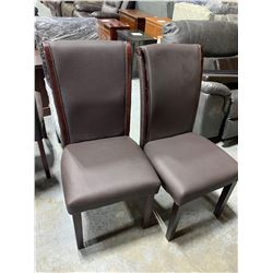 Brown Leather Dining Chair - sold per chair x 2 must take both
