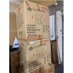 Acasia Double Door cherry wood night stand NEW in box. sold so much each x 2. must take both