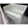 Image 1 : White single drawer glass top night stand