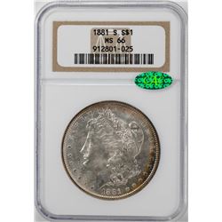 1881-S $1 Morgan Silver Dollar Coin NGC MS66 CAC