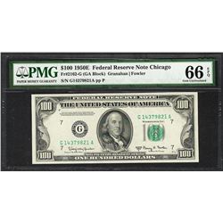 1950E $100 Federal Reserve Note Chicago Fr.2162-G PMG Gem Uncirculated 66EPQ