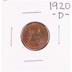 1920-D Lincoln Wheat Cent Coin