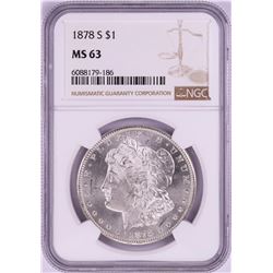 1878-S $1 Morgan Silver Dollar Coin NGC MS63