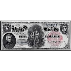 1880 $5 Woodchopper Legal Tender Note