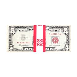 Lot of (100) 1963 $5 Legal Tender Notes
