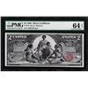 Image 1 : 1896 $2 Educational Silver Certificate Note Fr.248 PMG Choice Uncirculated 64EPQ