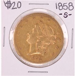 1858-S $20 Liberty Head Double Eagle Gold Coin