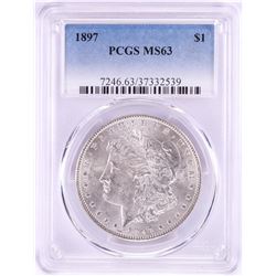 1897 $1 Morgan Silver Dollar Coin PCGS MS63