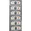 Image 1 : Lot of (6) 1953A $2 Legal Tender Notes
