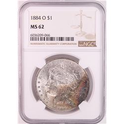 1884-O $1 Morgan Silver Dollar Coin NGC MS62 Great Toning