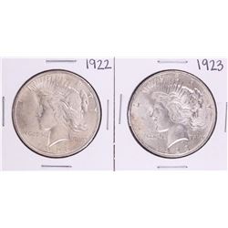 Lot of 1922-1923 $1 Peace Silver Dollar Coins