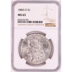 1884-O $1 Morgan Silver Dollar Coin NGC MS63 Nice Toning