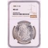 Image 1 : 1881-S $1 Morgan Silver Dollar Coin NGC MS63 Nice Toning