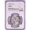 Image 1 : 1893-CC $1 Morgan Silver Dollar Coin NGC MS64