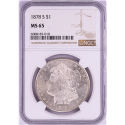 1878-S $1 Morgan Silver Dollar Coin NGC MS65