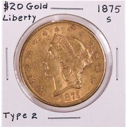 1875-S $20 Liberty Head Double Eagle Gold Coin